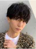 渋谷シャドウパーマメンズビジネスヘア無造作パーマゆるめパーマ