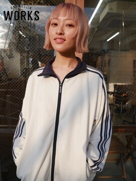 ワークス ヘアデザイン(WORKS HAIR DESIGN) ハイトーンパステルピンクボブヘア