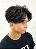 メンズ　ナチュラルセンターパート