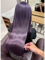 キャパ セントラル 天神 大名店(CAPA central)&nbsp;パープルアッシュ 髪質改善 艶髪 ブリーチ 20代　ストレート