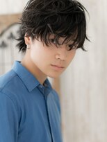 モッズヘア メン 仙台愛子駅前店(mod's hair men)&nbsp;七三分け前髪パーマ刈り上げない無造作ブラックショートb仙台