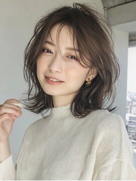 カノイ 銀座中央通り(KANOI) 【イエベ春20代】外ハネくびれミディアムレイヤー