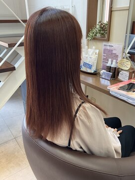 コアフィールフィス(COIFFURE fils) 【見附　今町】ナチュラルロング　ブラウンオレンジ