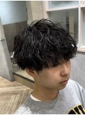 無造作波巻きスパイラルパーマ刈り上げマッシュ &nbsp;h