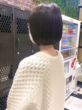 ネウィ ジャム 町田(newi JAM) ワンレンボブ前下がりショート内巻きワンカール鎖骨ミディアム