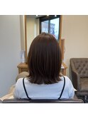 イヤリングカラー×外はねボブ×グレージュ×髪質改善【広島】