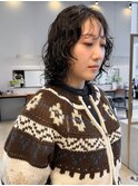 レイヤーパーマ　ウルフパーマ　ウェーブパーマ　ミディアムヘア