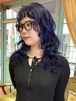 ロチカバイドールヘアー 心斎橋(Rotika by Doll hair) ブルーブラック×レイヤーパーマ風アレンジ