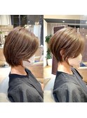 40代50代白髪ぼかし銀座ショートボブ大人かわいい前髪ありE