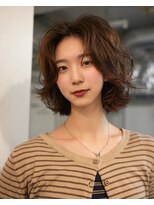 ノラ シブヤ(NORA)&nbsp;小顔ミディアムパーマミディアムデジタルパーマボブパーマ前髪