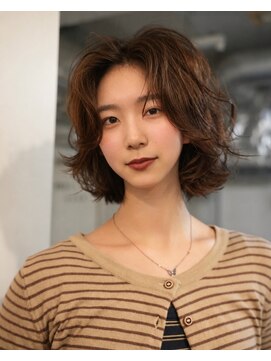 ノラ シブヤ(NORA) 小顔ミディアムパーマミディアムデジタルパーマボブパーマ前髪