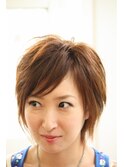 髪質改善カラー[ミルクチョコレート/ショートカット]30代/40代