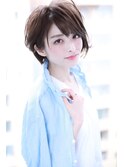 ベージュ小顔ショートボブスタイル【Cirrus by Cloud zero】