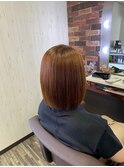ノーブルショートボブナチュラルストレートマロンベージュ