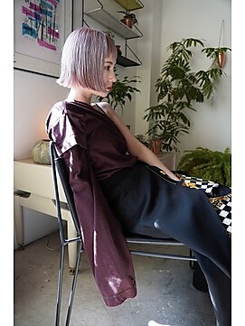 チクロヘアー(Ticro hair) 【Ticro大石】ホワイトピンク/ボブ