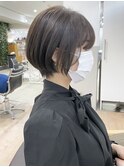 【Owll】小顔バングマッシュショート グレージュカラー