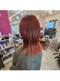 レイヤーカット×オレンジ×ケラコラトリートメント