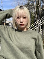 ルル 表参道(lulu.)&nbsp;★外ハネボブ  ボブルフ 小顔 ワンレンミニボブ 黒髪