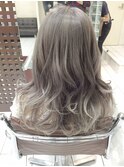 デザインカラーロング☆ことりベージュグレージュカラー美髪