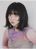 イメチェン/ホワイトブロンド/外ハネボブ/美髪/ワイドバング