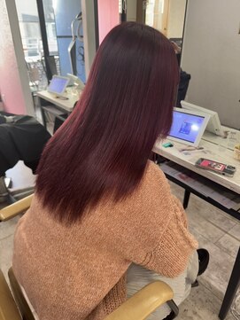 アジールヘア 所沢プロペ通り店(agir hair) ワインレッドカシスレッド髪質改善カラー