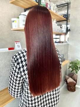 リノア 西梅田 福島(Linoa) 艶感たっぷりピンクブラウン×美髪縮毛矯