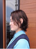 ナチュラルパーマスタイル×30代甘めブラウン