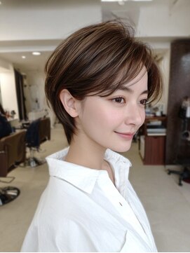 レリーノーブル 西宮北口(RelyNoble) 40代ひし形ショート×耳かけですっきり[西宮北口/髪質改善]