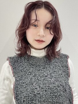 ラミエバイメルト 下北沢(lamie by melt) ブリーチなしダブルカラーミディアムレイヤーバーガンディ暖色