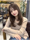 美髪レイヤーカット／顔まわりレイヤー／ロングレイヤ 一/前髪