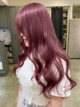 ノエ 心斎橋(Noe) ワインレッド ダブルカラー ブリーチ カシスレッド【LIRA】