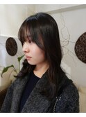 透けるグレージュ3.7前髪