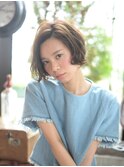 大人かわいいミルクパーマボブ