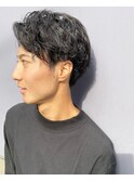 メンズグレージュパーマ <かき上げ トランクスヘア>