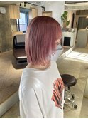 【ボブ×ピンクベージュ】