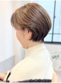 丸みくびれ大人ショート小顔愛されグレージュ40代50代60代