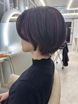 ネモネ バイ ミリー 梅田茶屋町(nemone by milly) 大人可愛い丸みショート くすみピンクカラー【梅田】