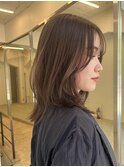 ブリーチなしチョコレートベージュピンクベージュ顔周りレイヤー