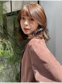 結べるボブ顔まわりカットレイヤーボブラウンベージュ暖色カラー