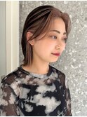 ブリーチなしダブルカラーピンクベージュミディアムボブ20代30代