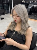 ホワイトグレージュ/ブリーチ2回/韓国ヘア