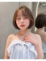 ロンドリメゾン 原宿(Lond re Maison.) ラテグレージュ顔周りレイヤーボブ韓国巻き結べるレイヤーカット