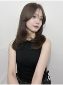 韓国ヘア/顔周りカット/レイヤーカット/ベージュ/ロング