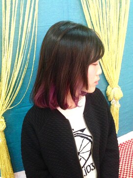 バルテイン(Hair Valtein) ダークブラウンインナーパープル