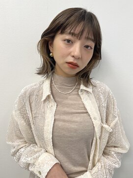 ラボヌール ヘアーウル 春日部西口店(La Bonheur hair heureux) 春おすすめ/イヤリングカラー/ショコラアッシュ/くびれミディ