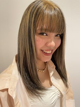 アース 相模大野店(EARTH) 大人可愛いふんわりカールミストバング外国人風カラーブリーチ