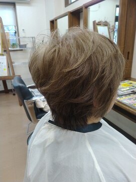 ヘアーファイン(hair-fine) ポイントパーマ+グレイカラー