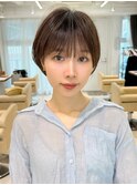 ショートボブ髪型30代40代50代前髪あり前髪なし面長丸顔【荒牧】