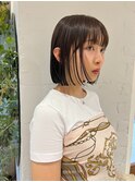 アッシュグレージュボブカット韓国ヘア30代40代暗めボブ渋谷