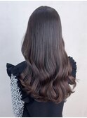 ロング顔周りレイヤー韓国ヘア美髪くびれヘア_ba450101